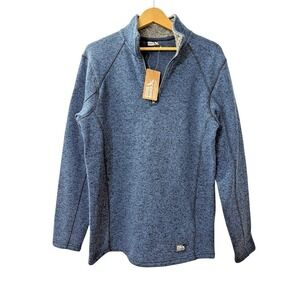 NEW Eddie Bauer Radiator Fleece Mens Small Pullover Navy Heather 1/4 Zip Mock